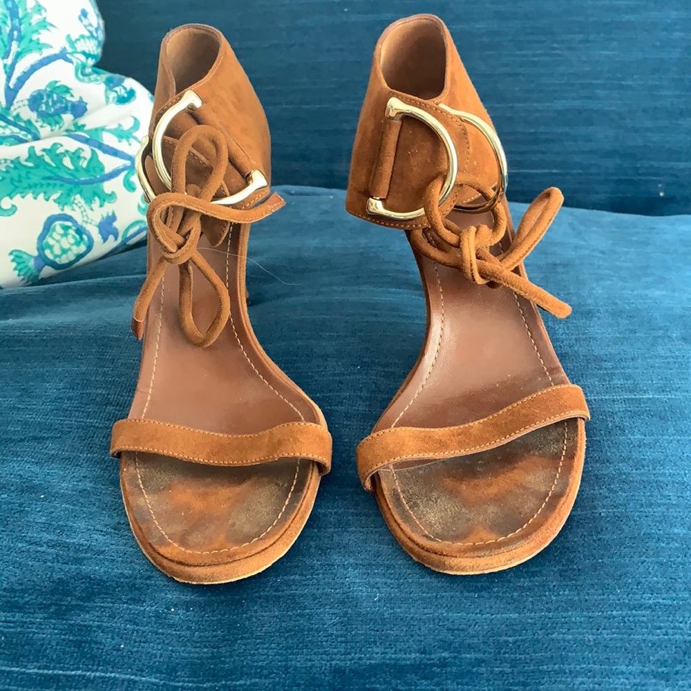 Gucci suede horse bit sandals
